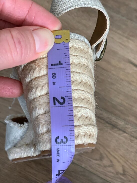 Lucky Brand Espadrille Wedge Sandals 9 Oatmeal Canvas Ankle Strap Open Toe Boho - Picture 9 of 12